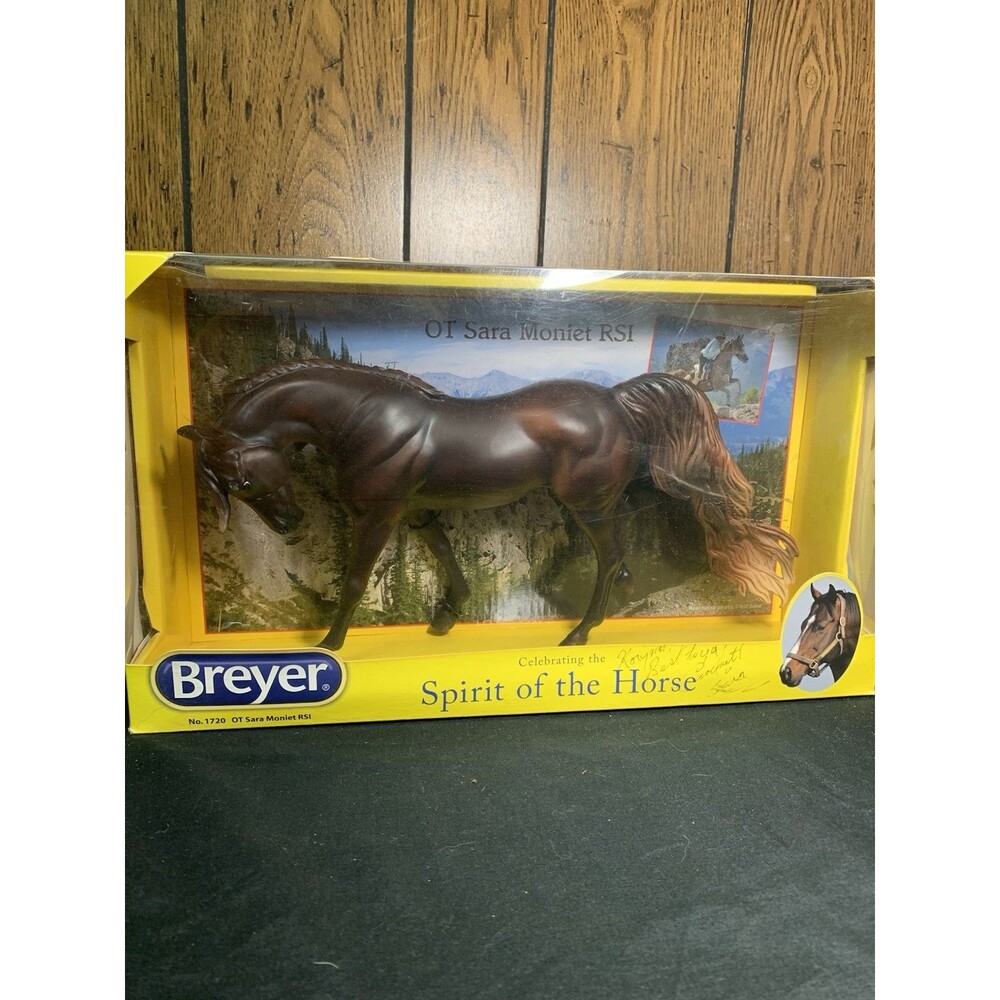 Breyer SIGNED OT Sara Moniet RSI Arabian Mare Horse Figurine Chestnut 2014 NIB